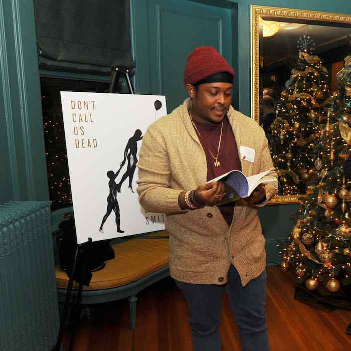Danez Smith reading at the Graywolf holiday party