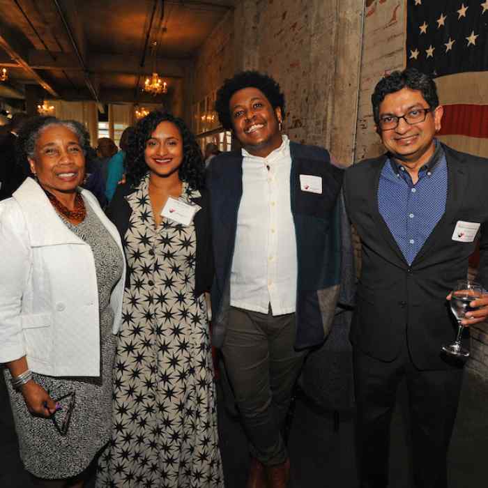 Graywolf board members with Tarfia Faizullah and Danez Smith