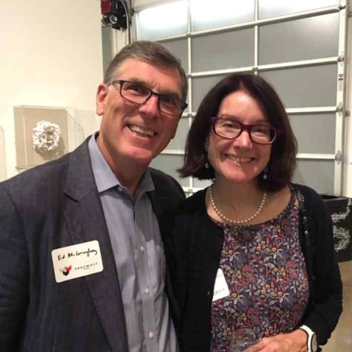 Ed McConaghay and Maura McCormack at a Graywolf party in San Francisco