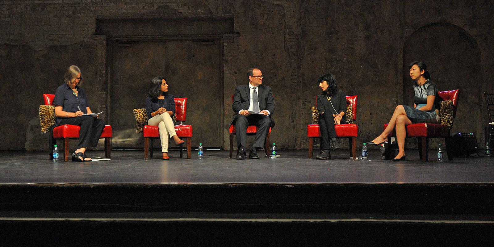 Fiona McCrae, Anuradha Roy, Jeff Shotts, Solmaz Sharif, and Monica Youn