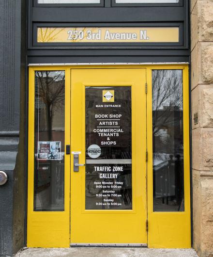 Front door of Graywolf's building in Minneapolis